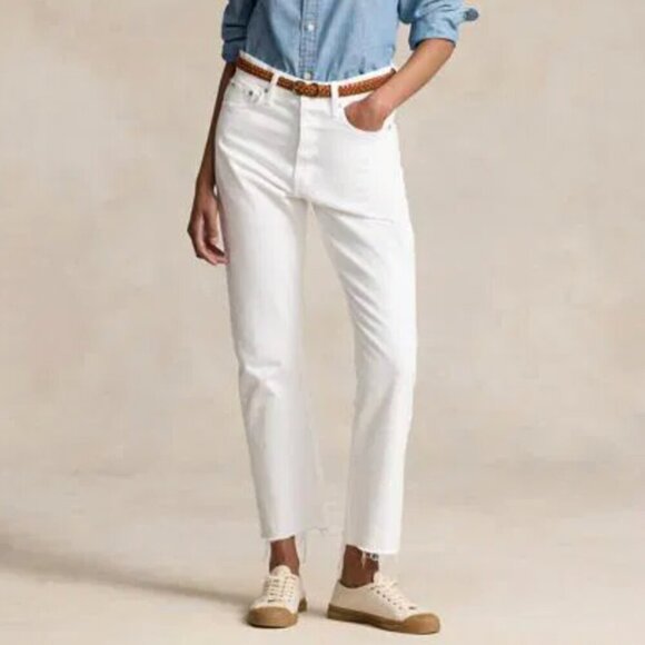 Lauren Ralph Lauren LRL White Crop Jeans - Picture 1 of 9